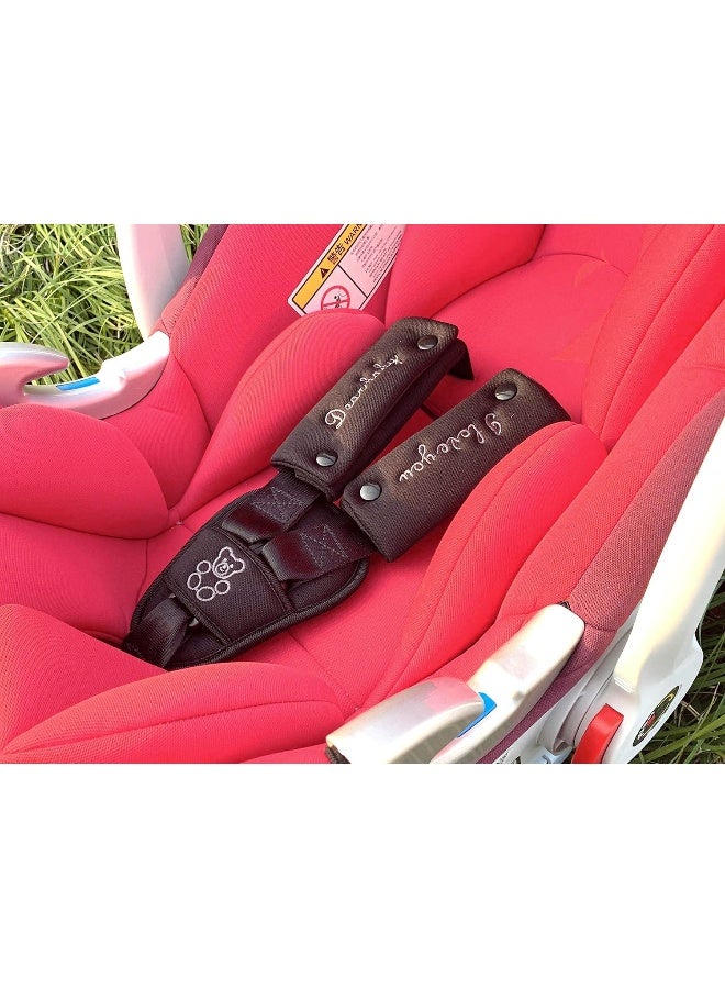 Easicozi Shoulder Crotch Pad Set Compatible with Infant Seat Stroller High Chair, Harness & Strap Comfort Cushion (Small Size) - Image 3